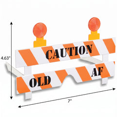 Caution "Old AF" Birthday Novelty Glasses