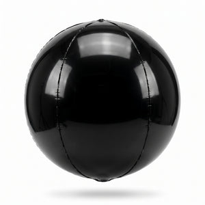 Sleek Black 16-Inch Geometric Foil Orb Balloon
