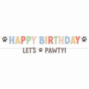 Colorful "Happy Birthday" Pawty Letter Banner
