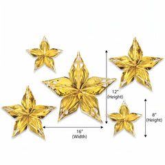 Metallic Gold Star Hanging Decorations for Hollywood Party
