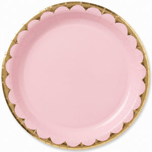Elegant Rose Gold Scalloped Paper Plate - 10 Inch
