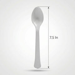 Silver Plastic Spoon - 7.5 in.