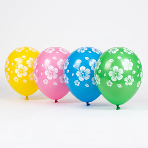 Tropical Hibiscus Printed 12" Latex Balloons - 15 Pack