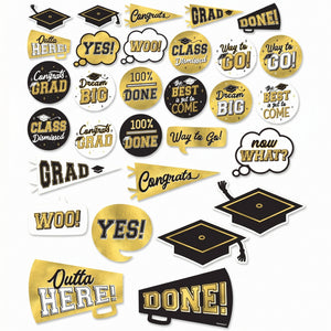 Graduation Celebration Cutout Decorations - Mega Pack (30 Pieces)