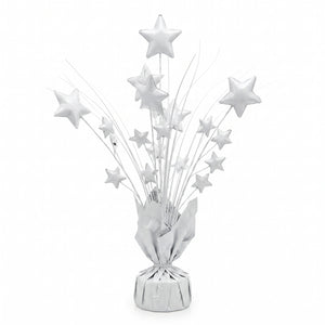 Elegant White Foil Star Spray Centerpiece - 12"