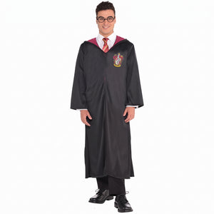Adult Gryffindor Robe with Hood and Crest, Harry Potter Costume Accessory - One Size (52" long)