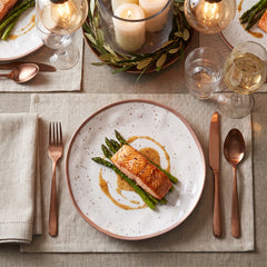 Rose Gold Trim Melamine Appetizer Plate - 6.25"