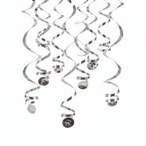 Silver Swirl Decorations - 12 Pack
