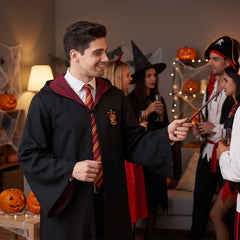 Adult Gryffindor Robe with Hood and Crest, Harry Potter Costume Accessory - One Size (52" long)