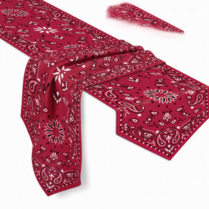 Western "Bandana" Fabric Table Runner, 14x72-Inch, Red