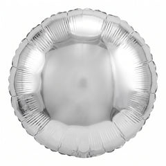 Silver Metallic 18-Inch Foil Circle Balloon