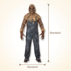 Men's Sinister Scarecrow Halloween Costume with Mask and Gloves