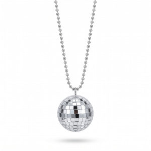 Silver Disco Ball Necklace Set - 6 Pack