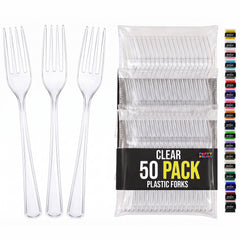 Heavy Duty Clear Plastic Forks | 7.5 in. | 50 Count