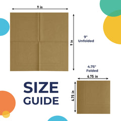 Gold Beverage Napkins - 4.75 in. x 4.75 in. | Case of 3600