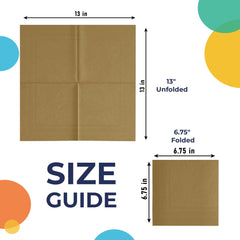 Gold Luncheon Napkins - 6.75 in. x 6.75 in. | Case of 3600