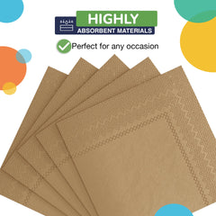 Gold Luncheon Napkins - 6.75 in. x 6.75 in. | Case of 3600