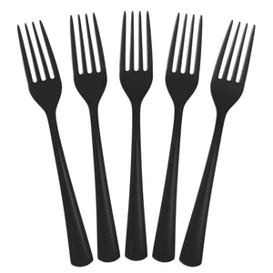 Heavy Duty Black Plastic Forks - 7.5 in. | 100 Count