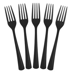 Heavy Duty Black Plastic Forks | 50 Count