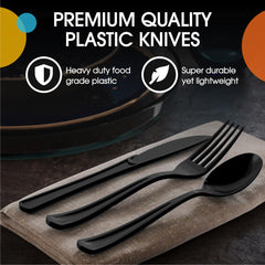 Heavy Duty Black Plastic Knives | Case of 1200