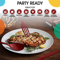 Heavy Duty Burgundy Plastic Knives | Case of 1200