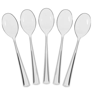 Heavy Duty Clear Plastic Spoons - 7 in. | 100 Count
