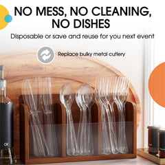 Heavy Duty Clear Plastic Spoons | 50 Count