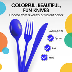 Heavy Duty Dark Blue Plastic Knives | Case of 1200