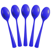 Heavy Duty Dark Blue Plastic Spoons | 50 Count