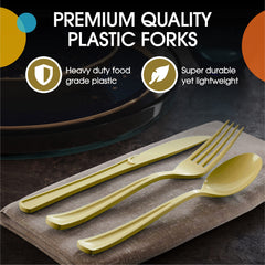 Heavy Duty Gold Plastic Forks | Case of 1200
