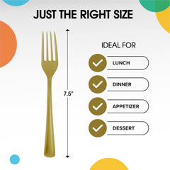 Heavy Duty Gold Plastic Forks | Case of 1200