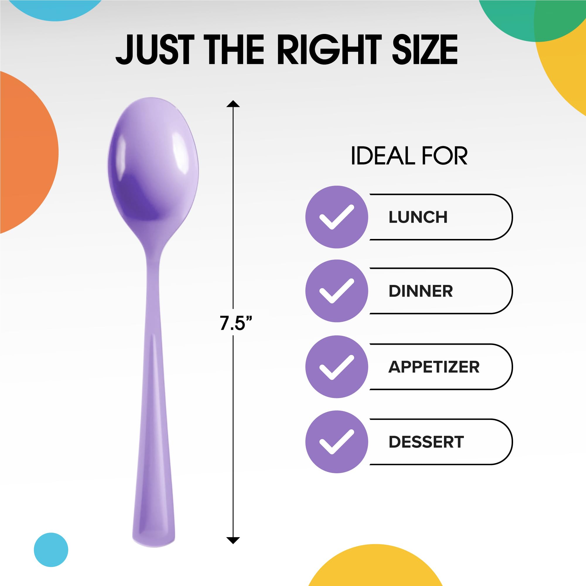 Heavy Duty Lavender Plastic Spoons | 50 Count