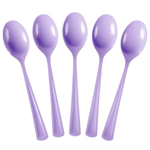 Heavy Duty Lavender Plastic Spoons - 7 in. | 100 Count