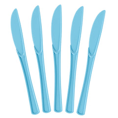 Heavy Duty Light Blue Plastic Knives | 50 Count