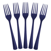 Heavy Duty Navy Plastic Forks | 50 Count