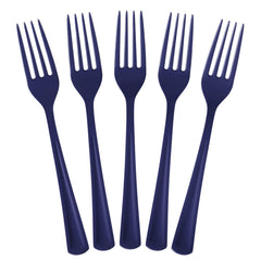 Heavy Duty Navy Plastic Forks | 50 Count