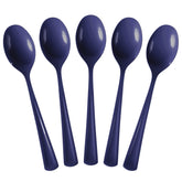 Heavy Duty Navy Plastic Spoons | 50 Count