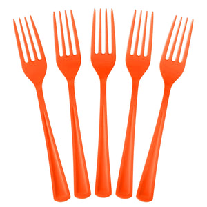 Unleashed - Heavy Duty Orange Plastic Forks | 50 Count