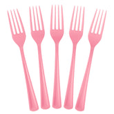 Heavy Duty Pink Plastic Forks | 100 Count