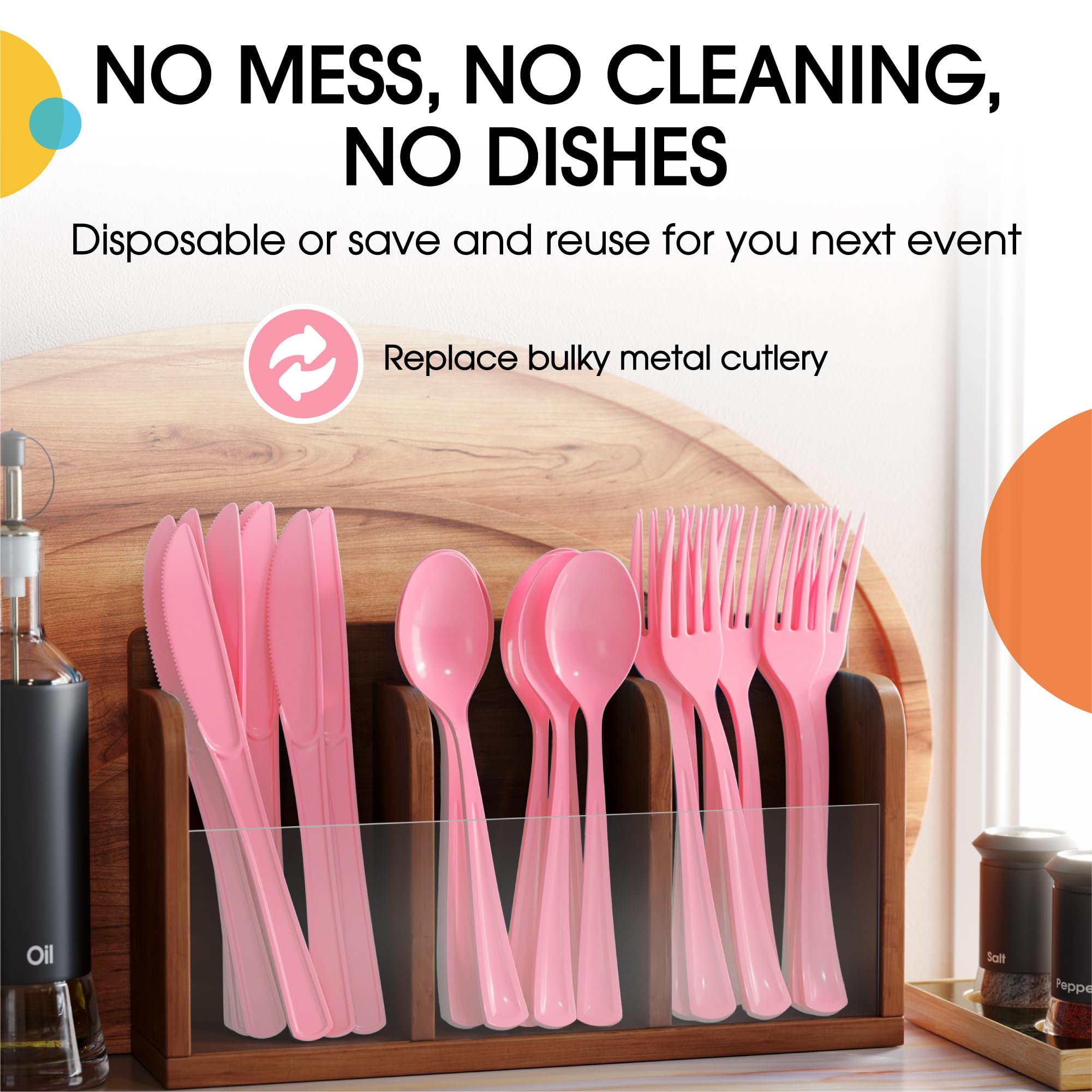 Heavy Duty Pink Plastic Forks | 50 Count