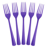 Little Gym - Heavy Duty Purple Plastic Forks | 50 Count
