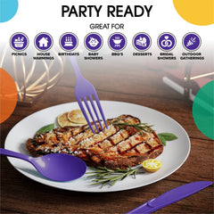 Heavy Duty Purple Plastic Spoons | 100 Count
