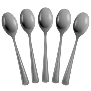 Heavy Duty Silver Plastic Spoons - 7 in. | 100 Count