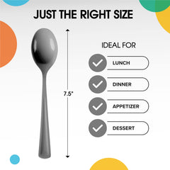 Heavy Duty Silver Plastic Spoons - 7 in. | 100 Count