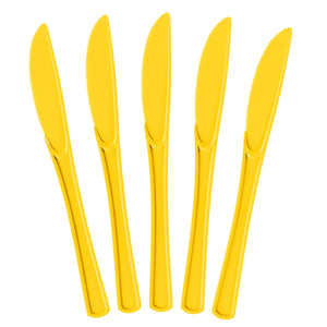 Heavy Duty Yellow Plastic Knives - 7.75 in. | 100 Count