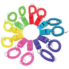 Bracelet Whistle Keychains - 12 Count