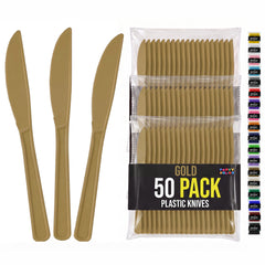 Heavy Duty Gold Plastic Knives | 7.75 in. | 50 Count
