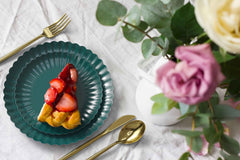 8.5 In. Scalloped Paper Plates - Black Aqua | 10 Count