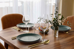 8.5 In. Scalloped Paper Plates - Black Aqua | 10 Count