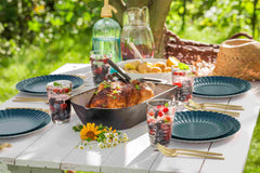 8.5 In. Scalloped Paper Plates - Black Aqua | 10 Count